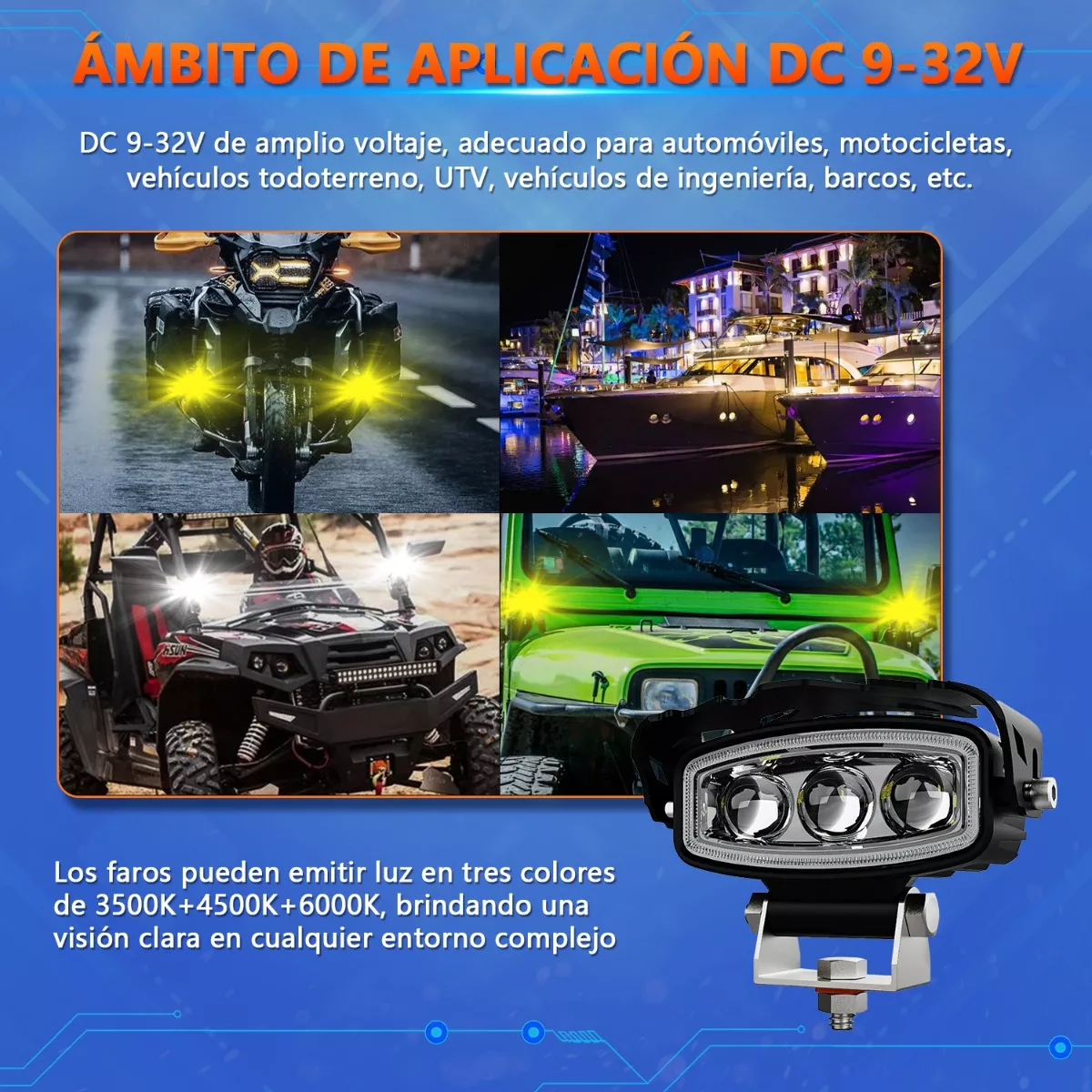 2pcs Faro Led Exploradoras Laser Lupa Estrobo Moto Auto 280w