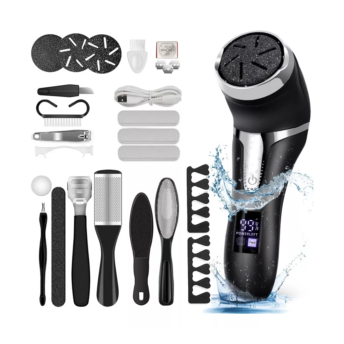 Removedor De Callos Eléctrico Para Pies Máquinas Exfoliador Negro