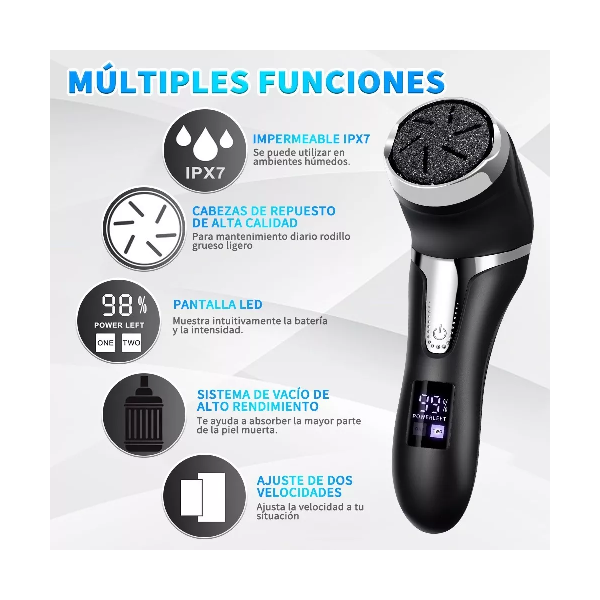 Removedor De Callos Eléctrico Para Pies Máquinas Exfoliador Negro