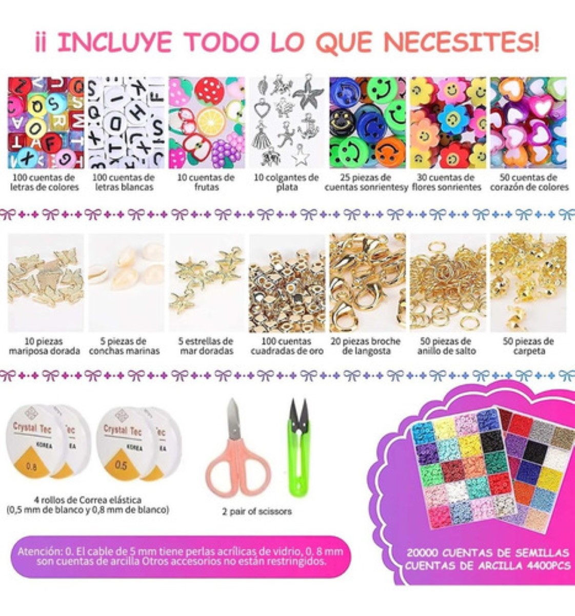 Set Bricolaje De Cuentas Para Hacer Pulseras 30000+ Unidades