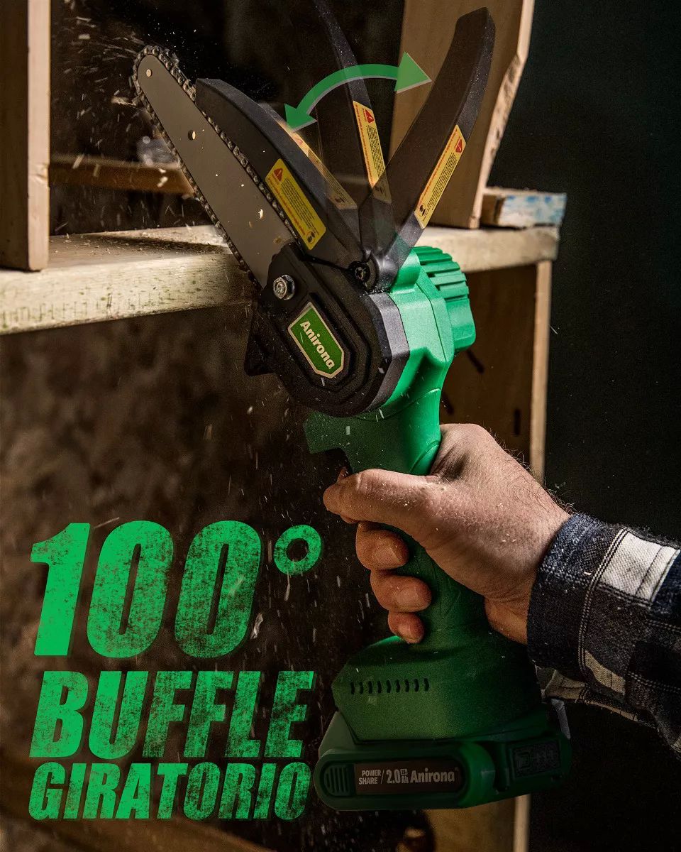 Motosierra Eléctrica Inalámbrica 6'' Con 2 Baterías Anirona.