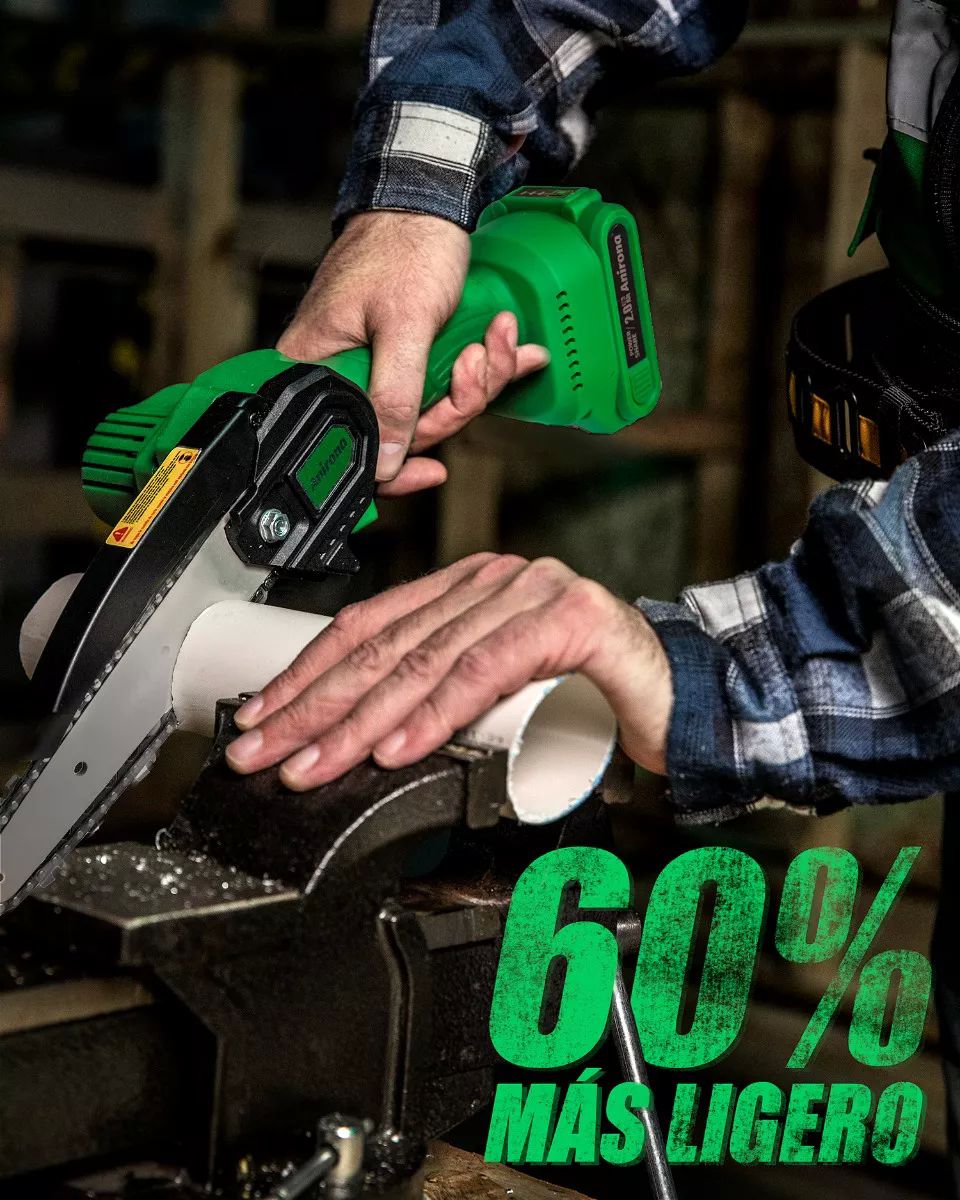 Motosierra Eléctrica Inalámbrica 6'' Con 2 Baterías Anirona.