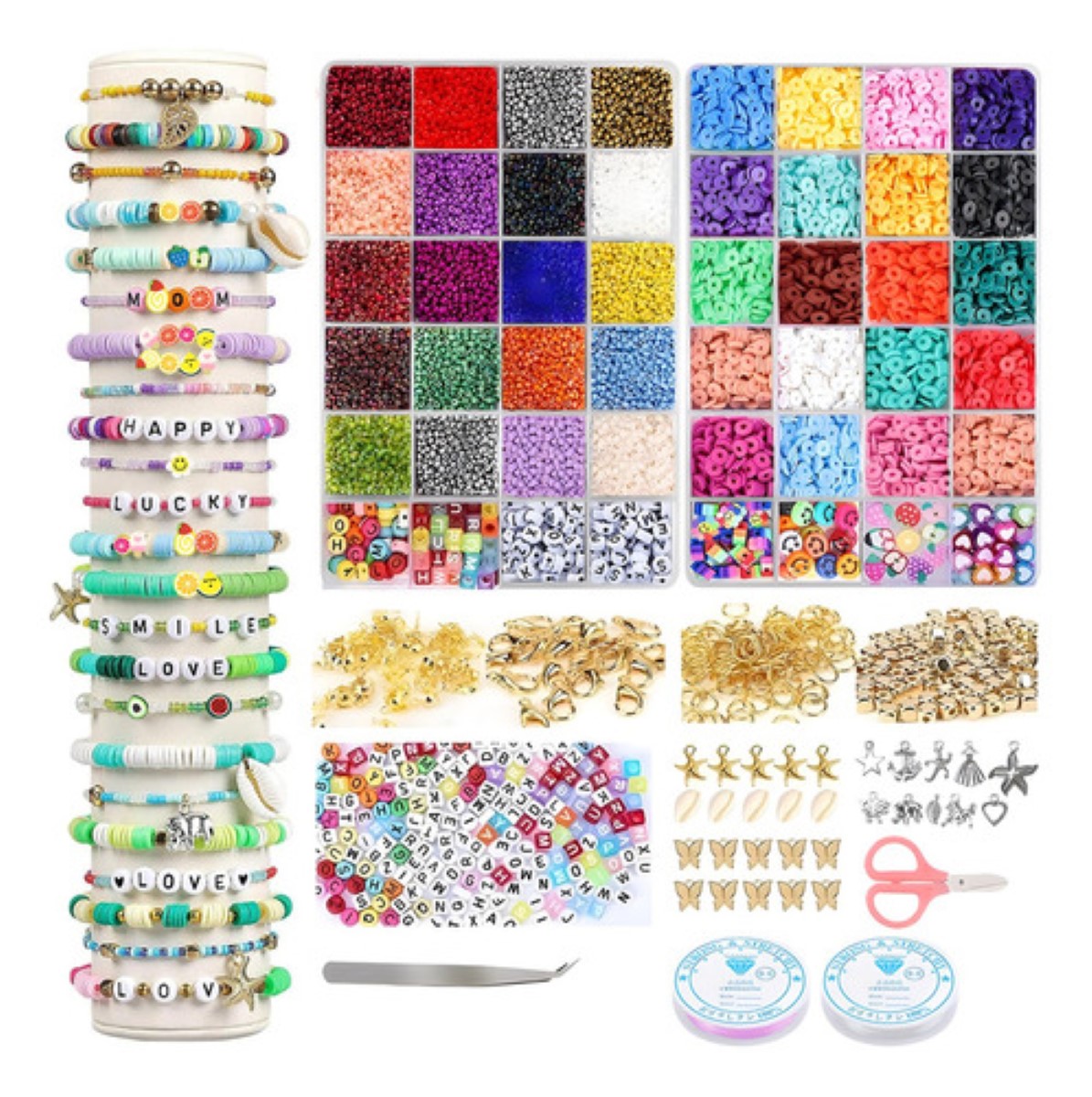 Kits Hacer Pulseras Bricolaje Cuentas 38000 Piezas Audyde