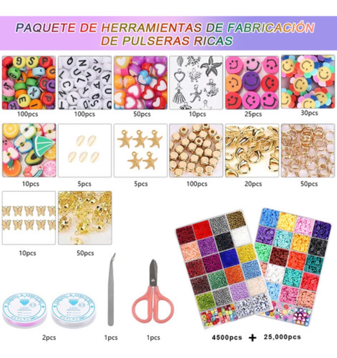 Kits Hacer Pulseras Bricolaje Cuentas 38000 Piezas Audyde