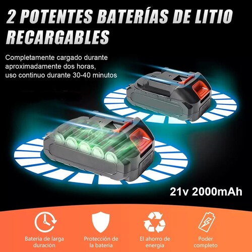 Minimotosierra Inalámbrica 6'' Con 2 Baterías Y 3 Cadenas