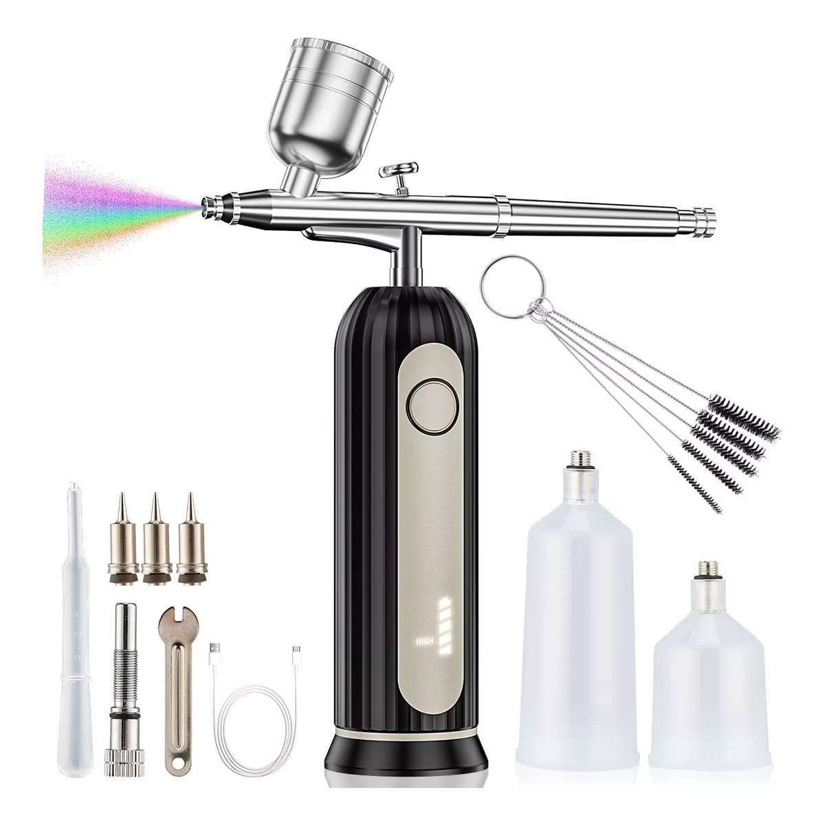 Kit Aerógrafo Inalámbrico C/ Pantalla De Potencia Recargable