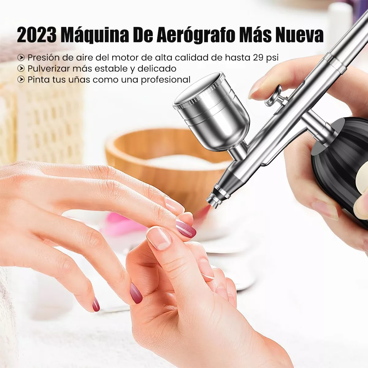 Kit Aerógrafo Inalámbrico C/ Pantalla De Potencia Recargable