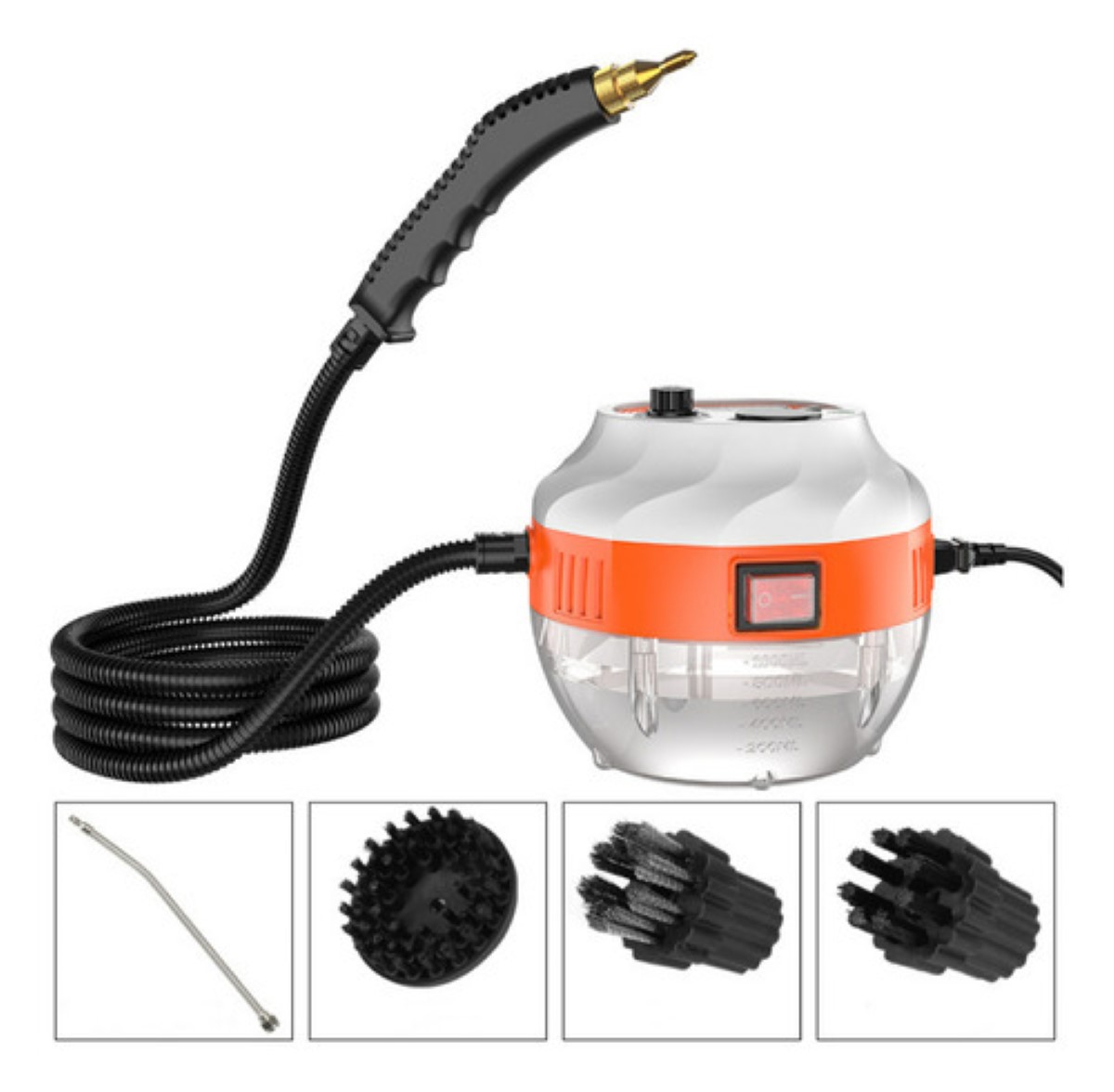 Limpiador A Vapor De Alta Temperatura Y Alta Presión De 2800 Redondo Transparente/naranja