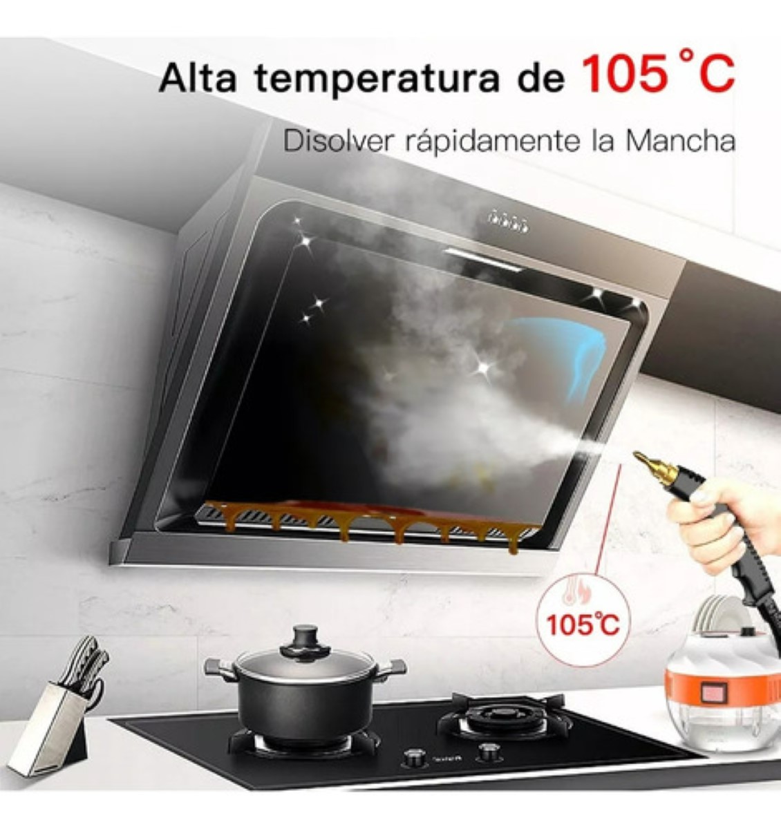 Limpiador A Vapor De Alta Temperatura Y Alta Presión De 2800 Redondo Transparente/naranja