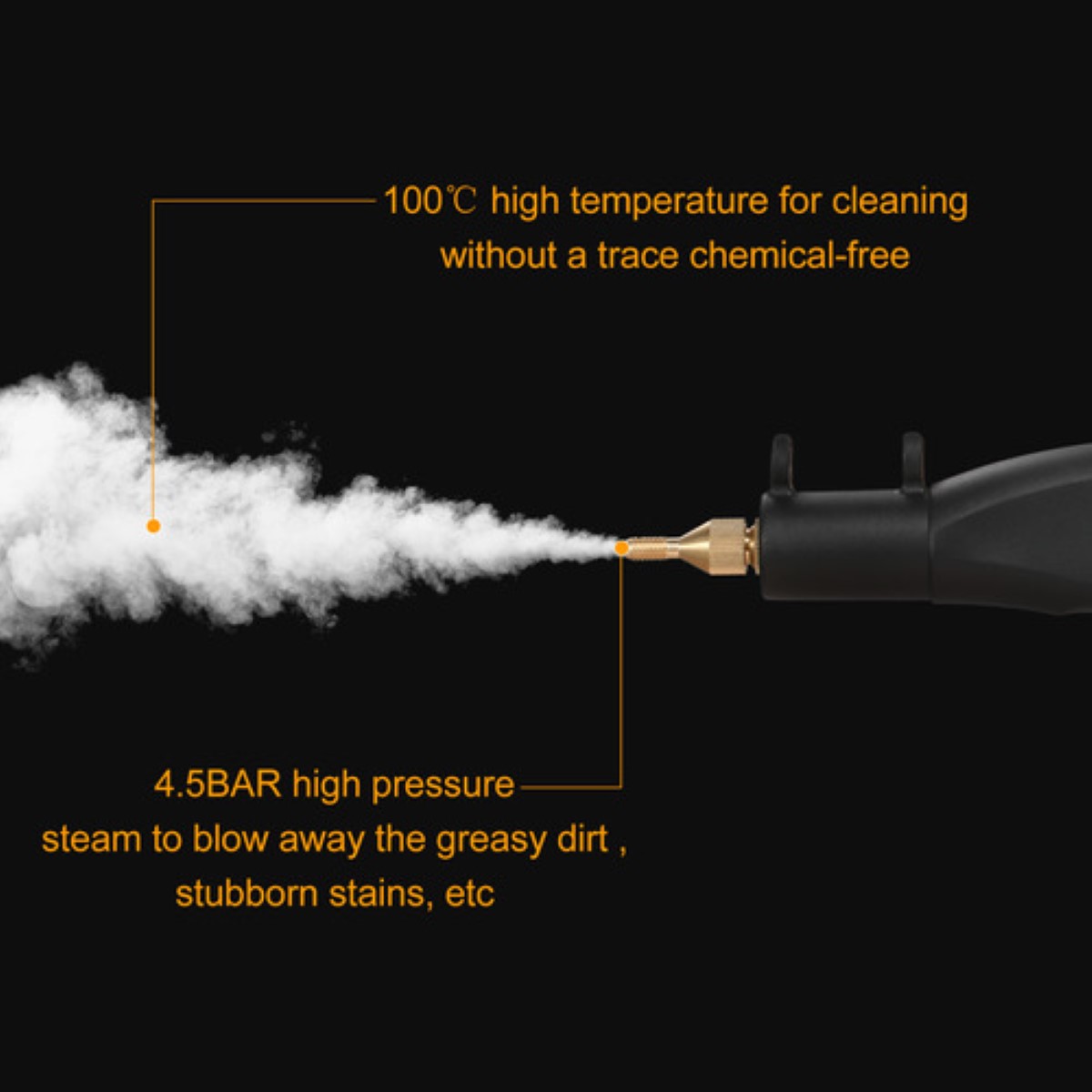 Limpiador De Vapor Presurizado De Alta Temperatura 2500w Naranja