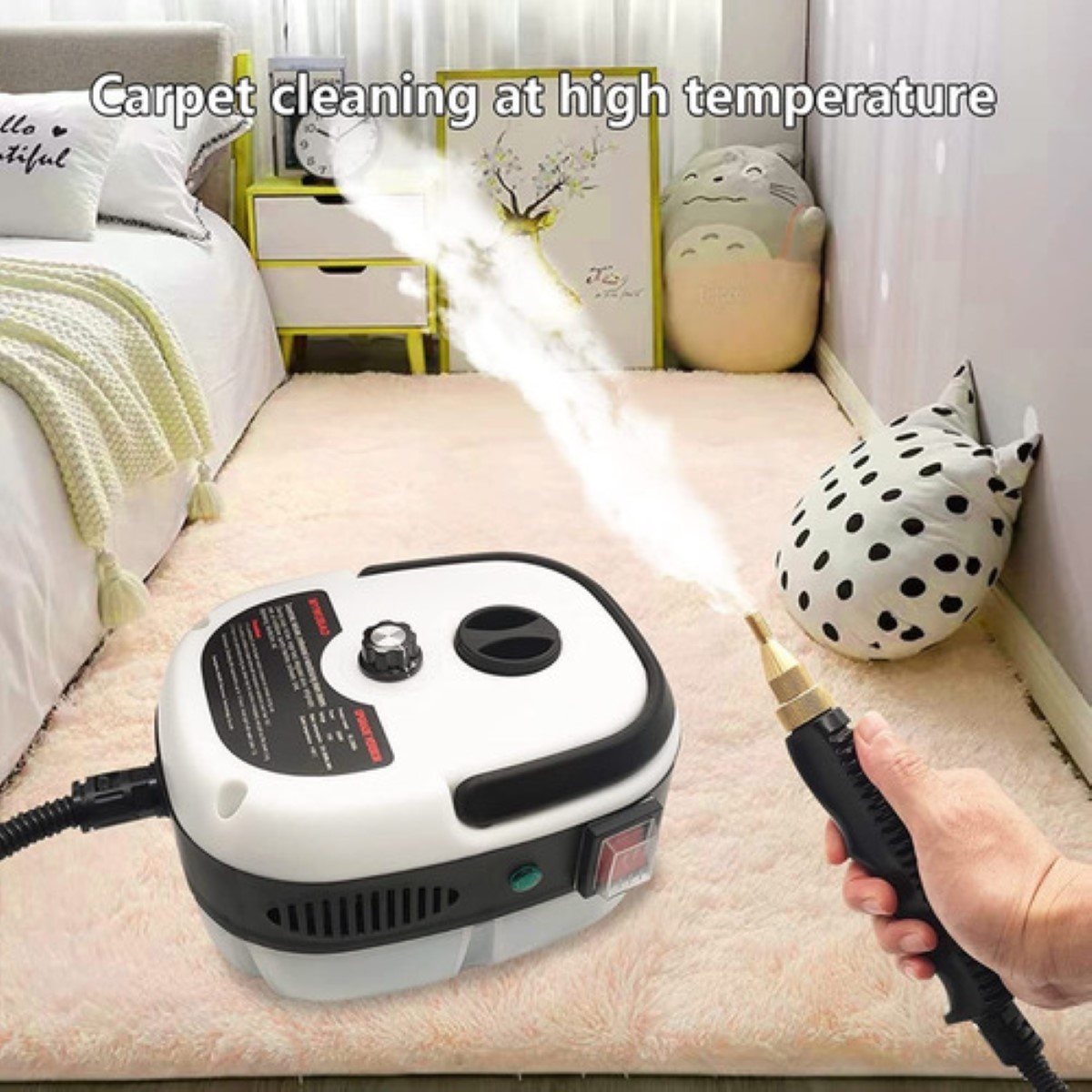 Limpiador De Vapor Presurizado De Alta Temperatura 2500w Blanco/Negro