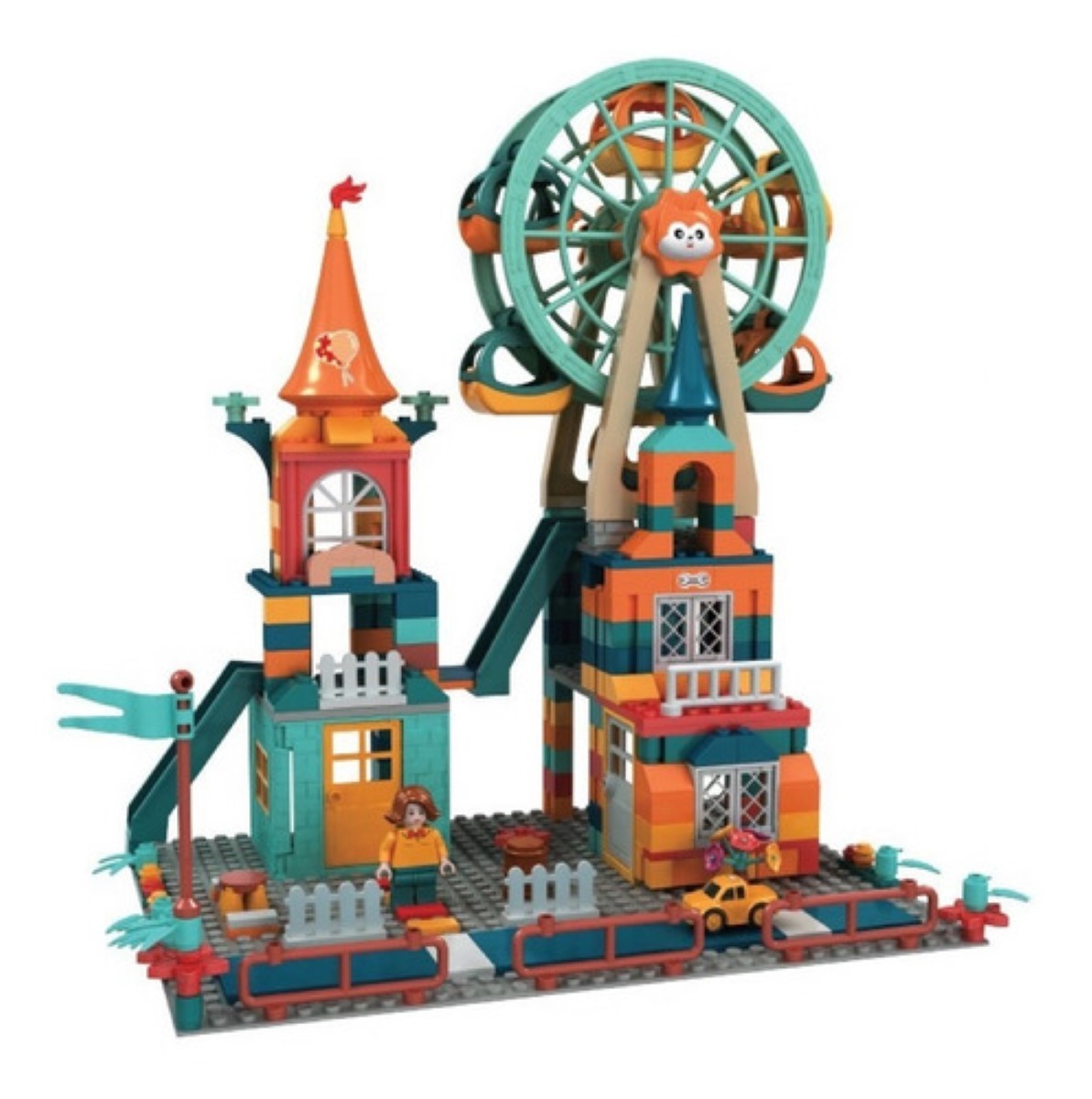 Rueda De La Fortuna De Lego Con Vagon De Ferrocarril Para Niño 290 pzs