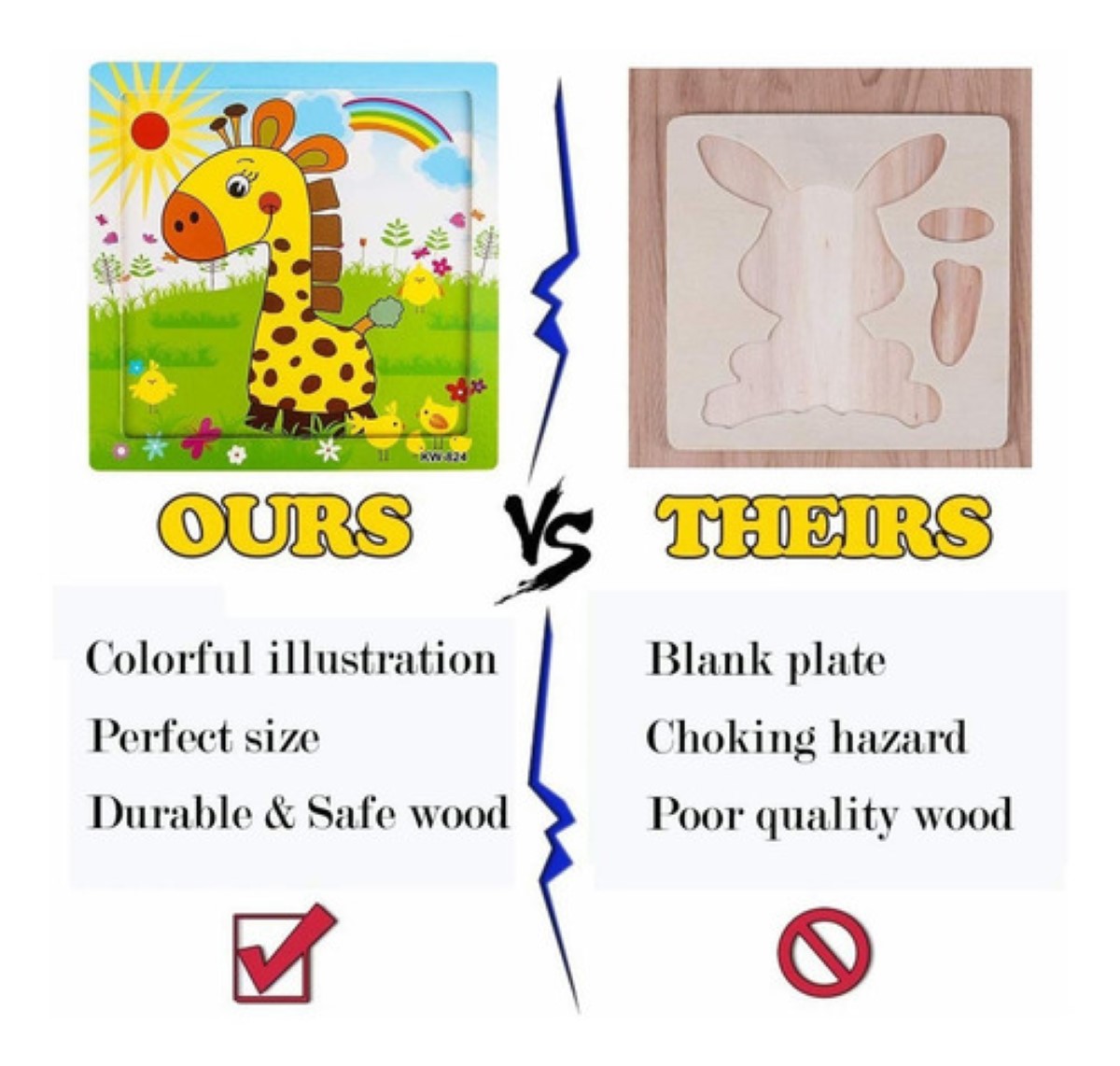 Rompecabezas Educativo De Madera De Animal Para Niños, 20 pzs