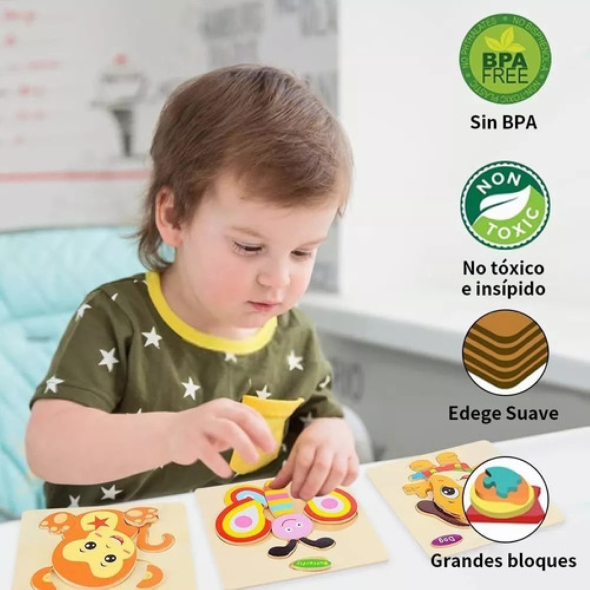 Juguete Educativo Rompecabezas Figuras Surtidas Para Niños 24 PZS