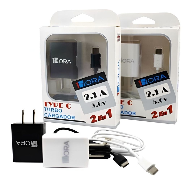 Paquete 3 Cargadores 1 Hora 1x MicroUSB, 1x Tipo C, 1x Lightning Blanco Combo Pack Kit Set