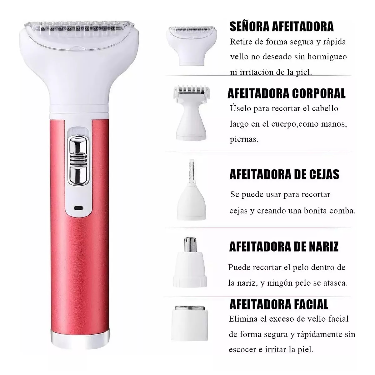 Depiladora Facial Eléctrica Recargable Para Mujeres