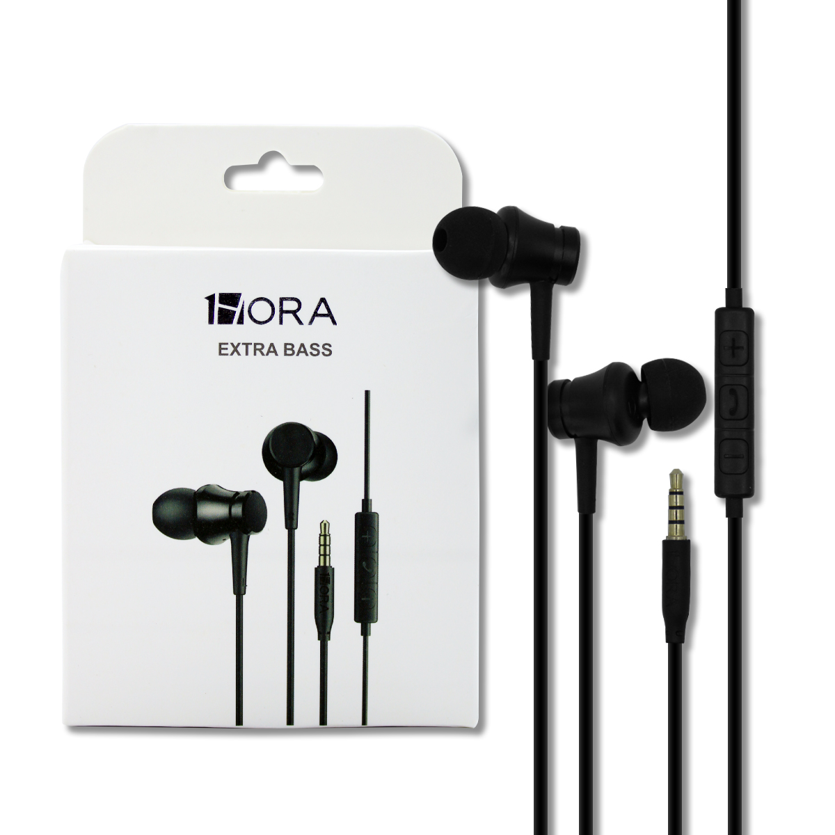 Paquete 3 Audifonos 1 hora 1x Pastilla + 2x Goma Cable Auxiliar Negro Combo Pack Kit Set