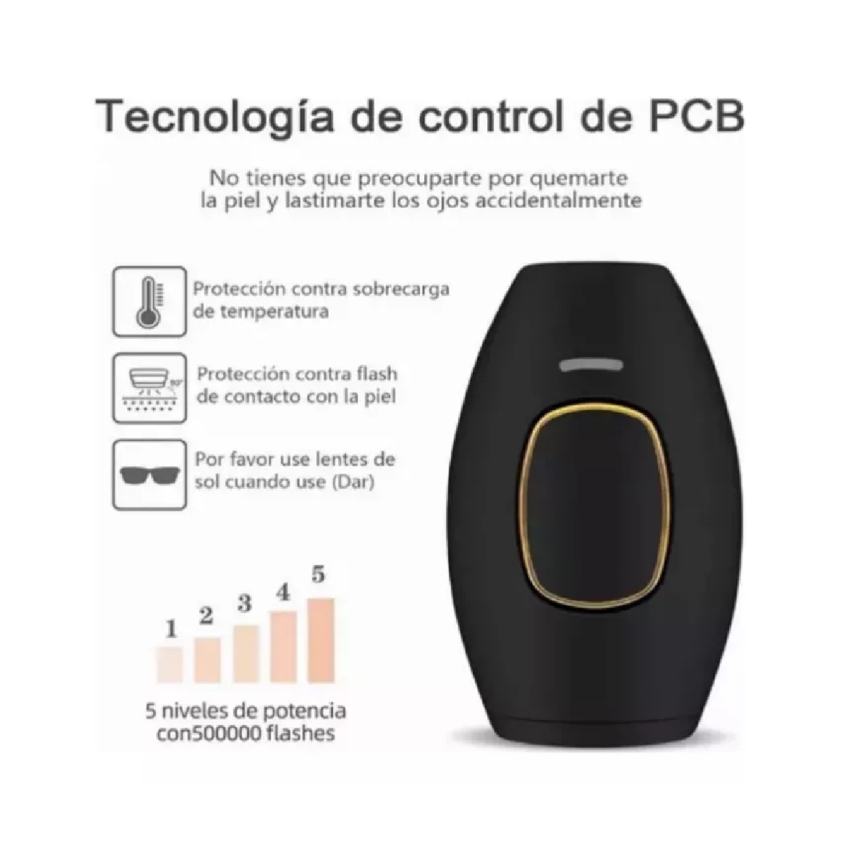 Depiladora Láser De Luz Pulsada Ipl Permanente Indolora Negro