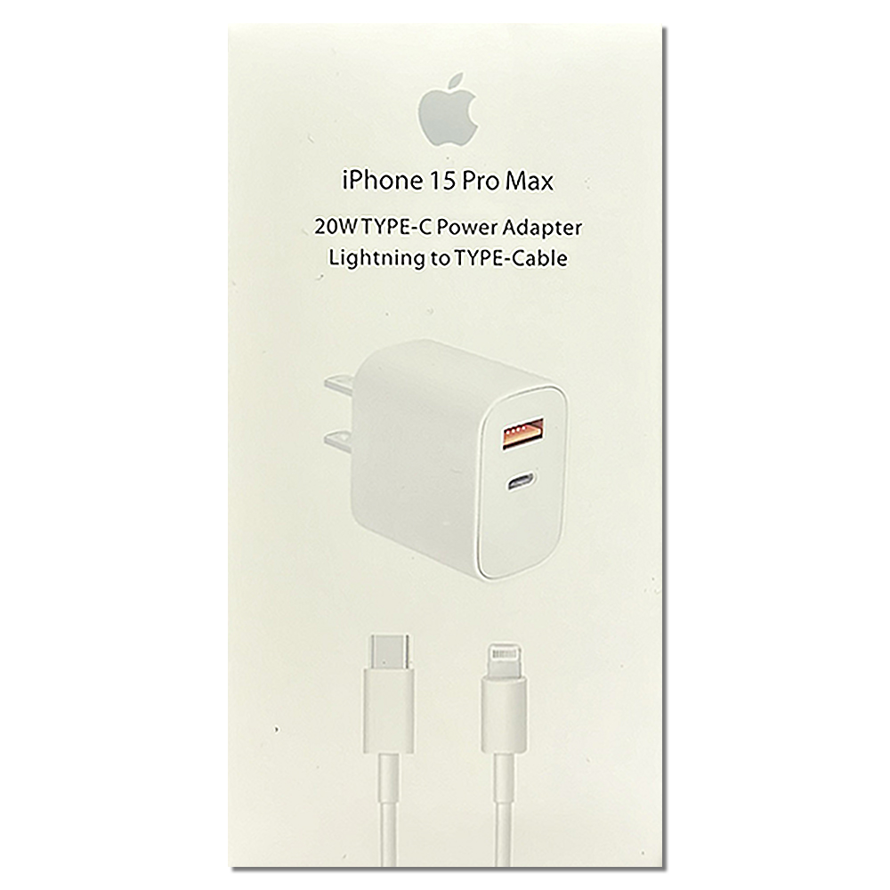 Cargador iPhone 20W 15 SERIES Ver. iPhone 15 Pro Max Salida A y C, Inc. 3 Cables