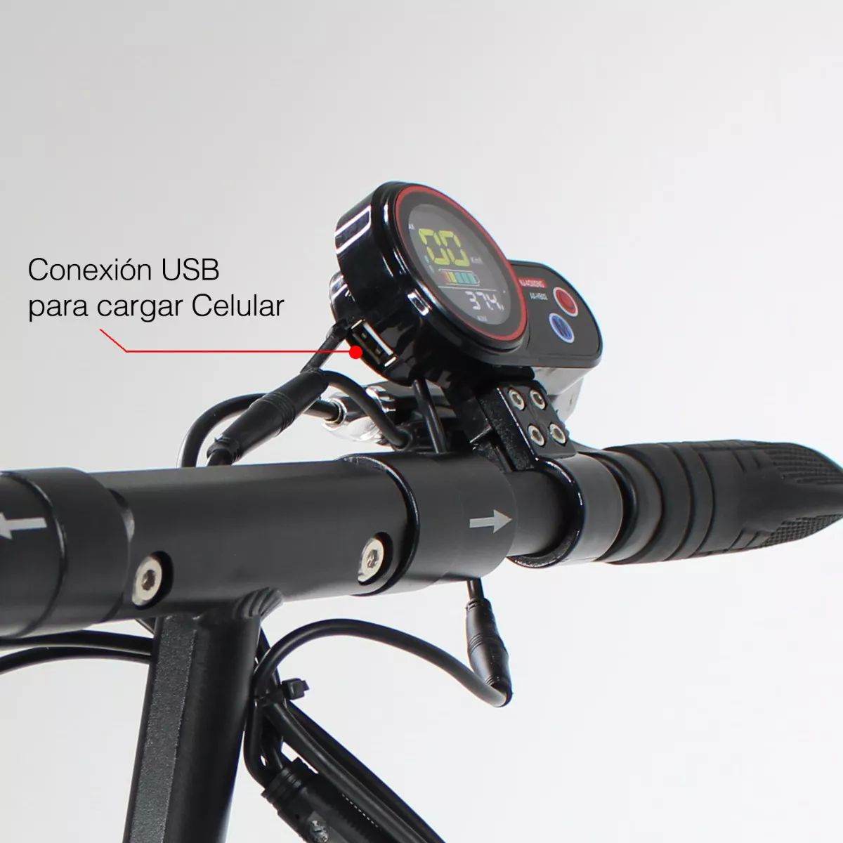 Scooter Electrico Con Asiento Luz Led Usb Alarma 48 Km/h