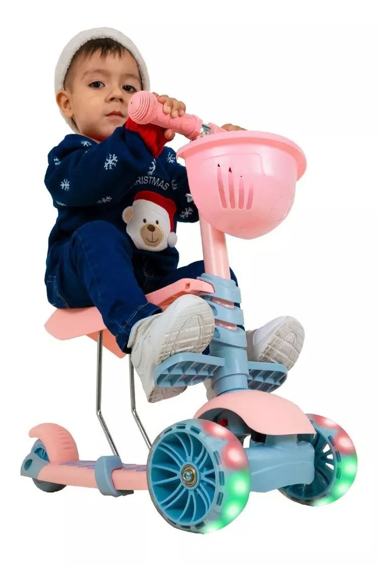 Scooter / Patin 3 En 1 Para Niños Con 3 Ruedas Y Luces
