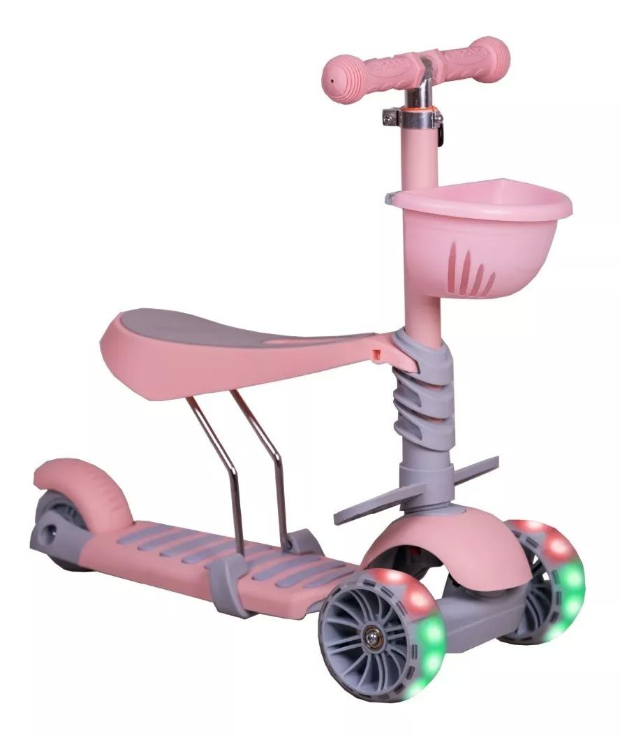 Scooter / Patin 3 En 1 Para Niños Con 3 Ruedas Y Luces