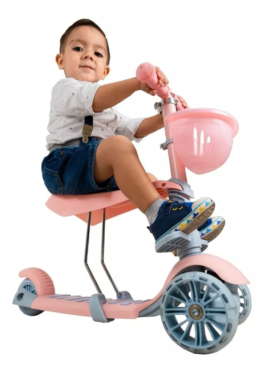 Scooter / Patin 3 En 1 Para Niños Con 3 Ruedas Y Luces