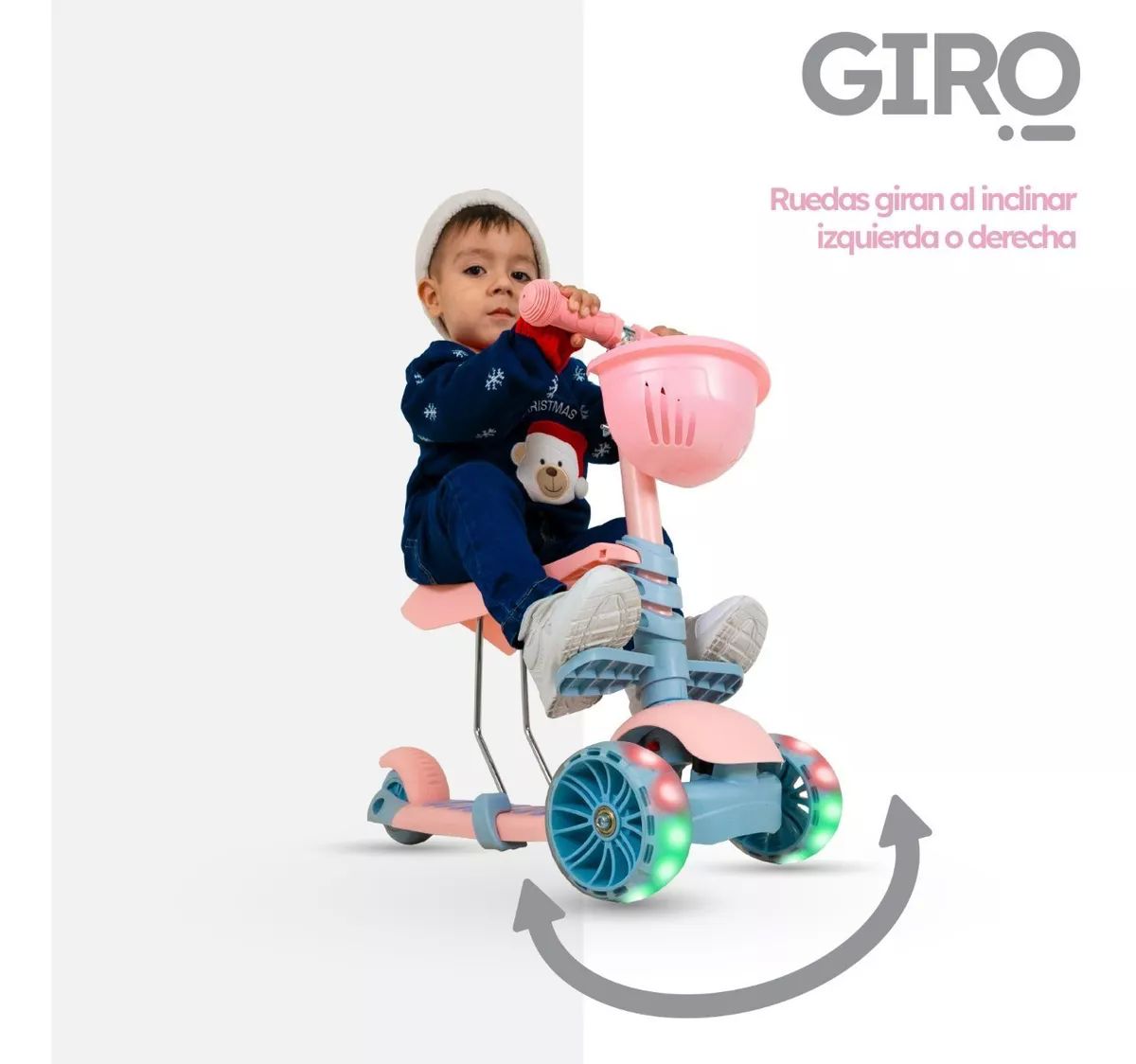 Scooter / Patin 3 En 1 Para Niños Con 3 Ruedas Y Luces