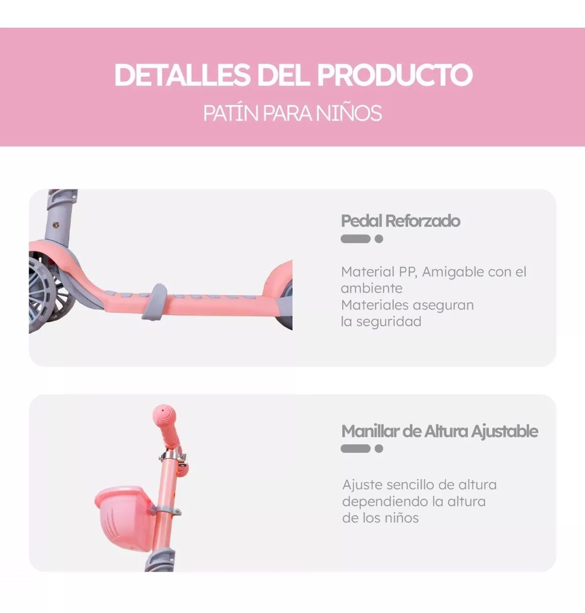 Scooter / Patin 3 En 1 Para Niños Con 3 Ruedas Y Luces