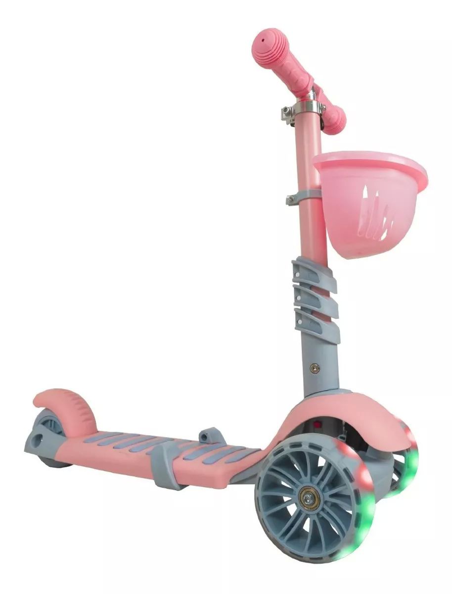 Scooter / Patin 3 En 1 Para Niños Con 3 Ruedas Y Luces