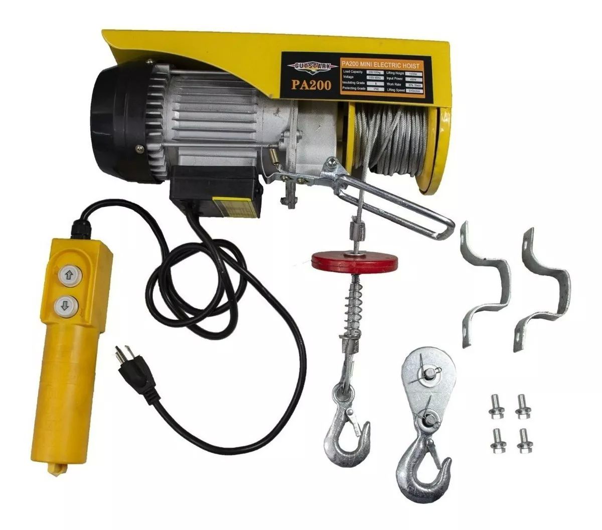 Polipasto Electrico 100 A 200kg Cable 20 M Garrucha 110 V