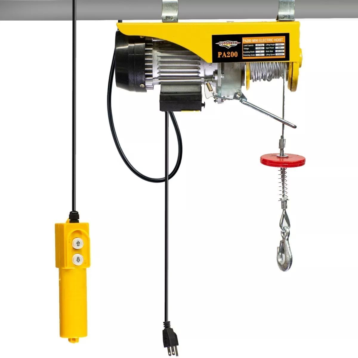 Polipasto Electrico 100 A 200kg Cable 20 M Garrucha 110 V