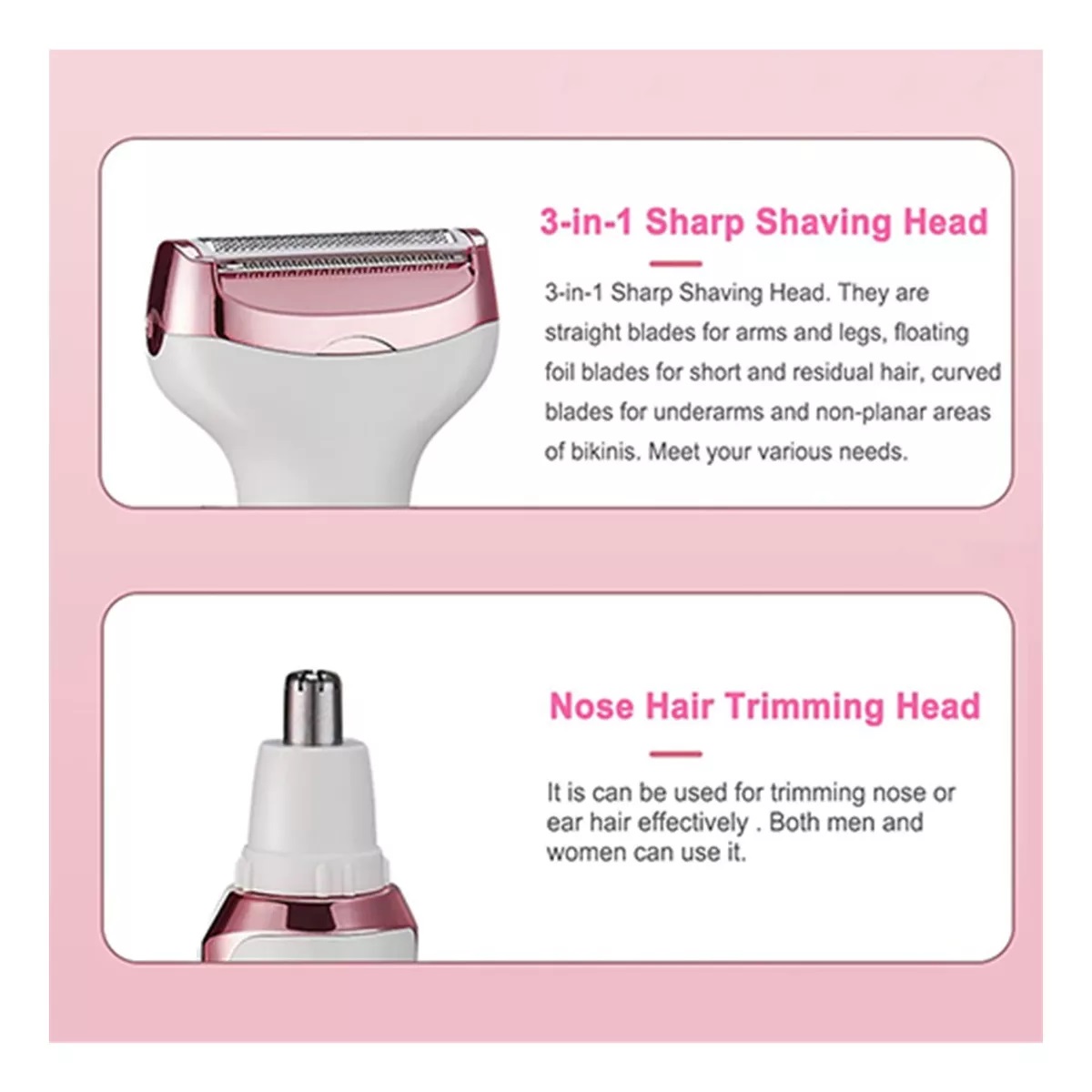 Depiladora Electrica Recargable De Facial Para Mujer 4 En 1