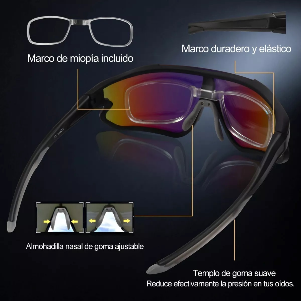 Gafas Sol Polarizadas DANAMY - UV400 Marco Plateado Unisex Gafas Conducción Exterior