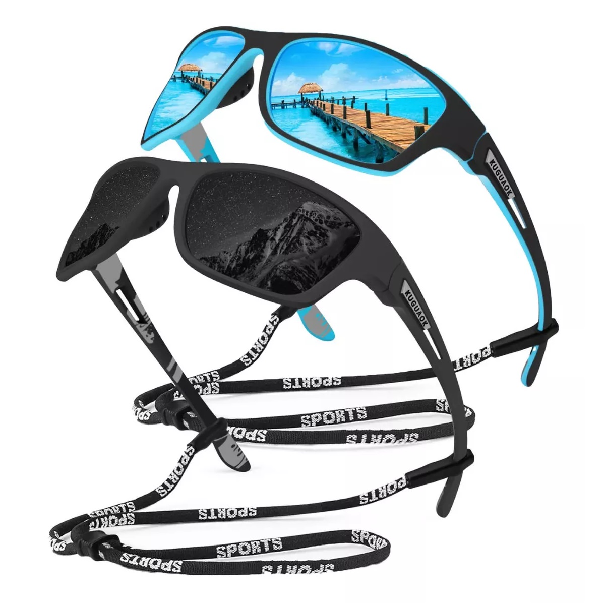 Gafas De Sol Hombre Lentes Deportivo Ciclismo Pesca Black/Blue