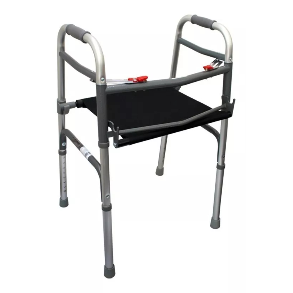 Andadera Con Asiento Lona 8 Niveles Aluminio Esmalte SPEEDY