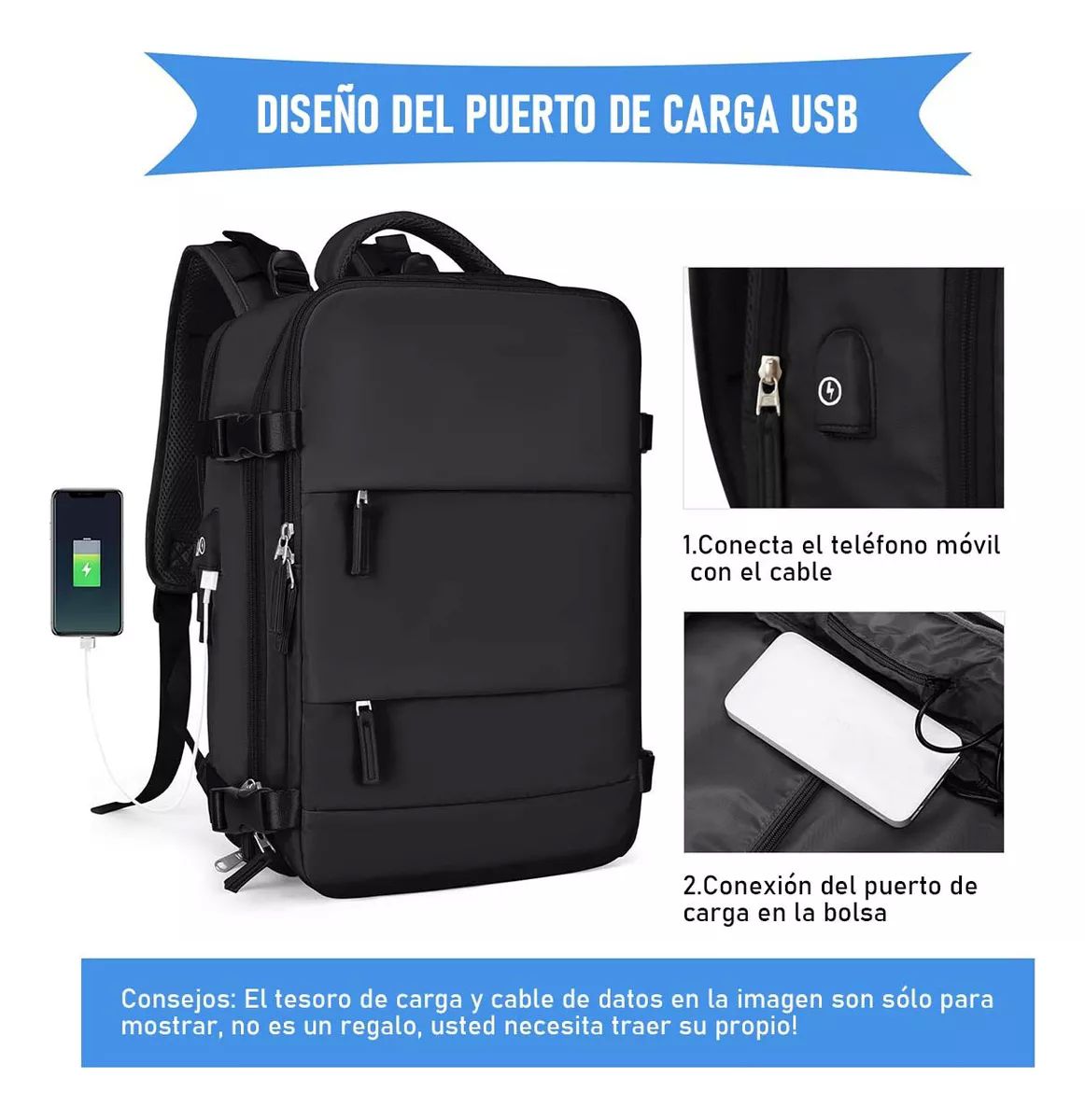 Mochila Para Portátil Escolar/de Viaje Degran Capacidad 35l
