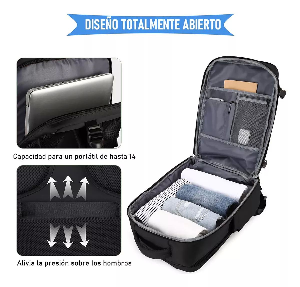 Mochila Para Portátil Escolar/de Viaje Degran Capacidad 35l