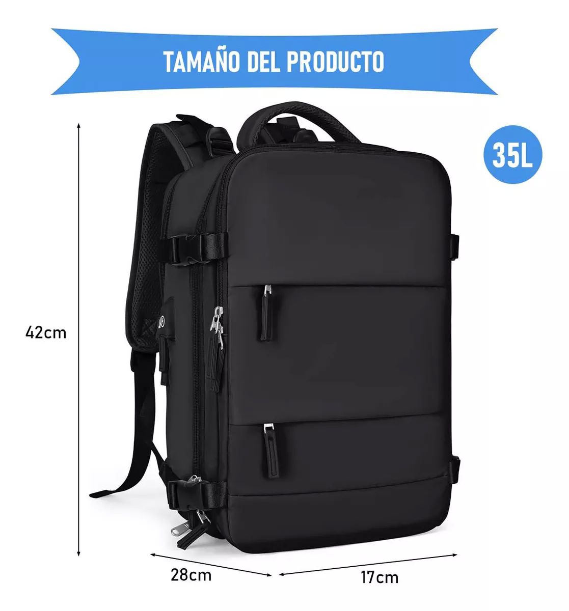 Mochila Para Portátil Escolar/de Viaje Degran Capacidad 35l