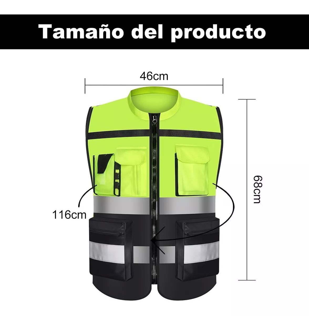 Chaleco De Seguridad Industrial Reflejante Alta Visibilidad