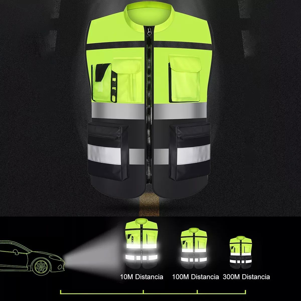 Chaleco De Seguridad Industrial Reflejante Alta Visibilidad