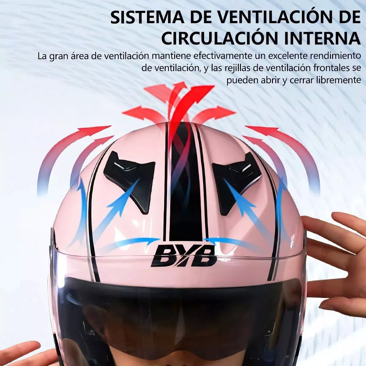 Casco De Moto Abatible Con Doble Mica color ROSA