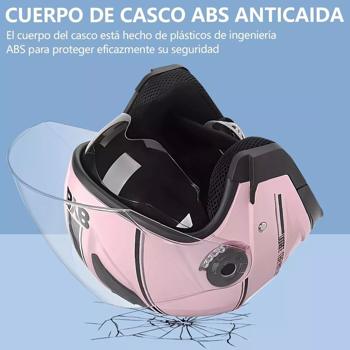Casco De Moto Abatible Con Doble Mica color ROSA
