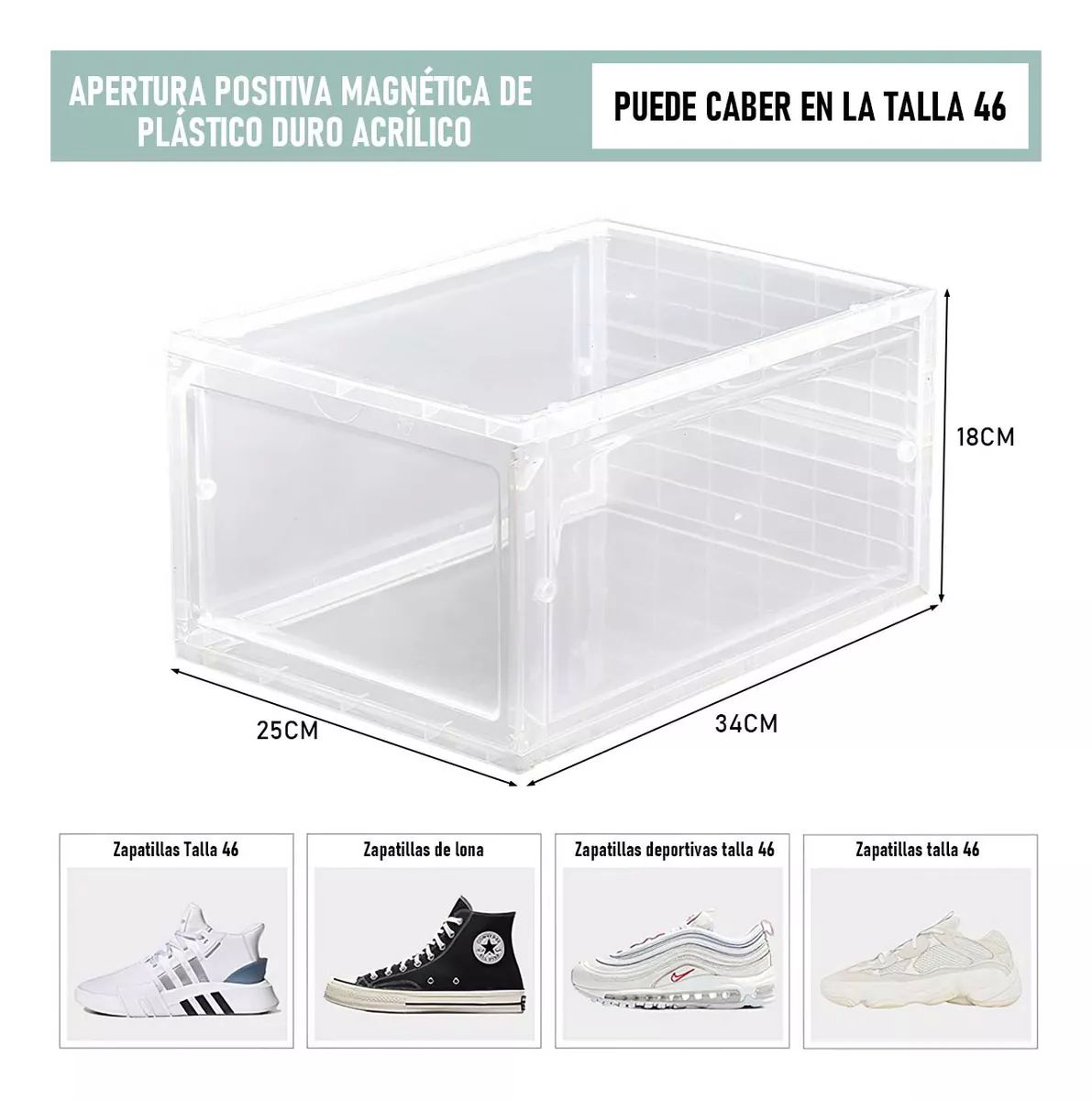 12piezas Zapatero Magnético Apilable Plástico Duro Reforzado.