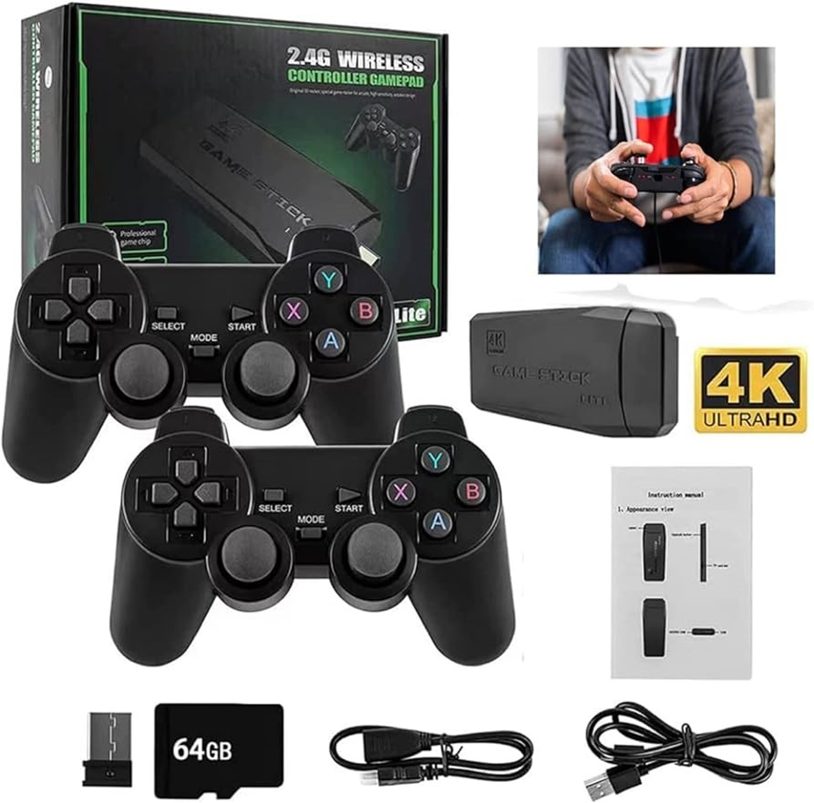 Consola de Juegos Retro inalámbrica de 2.4 G Gamestick 4K