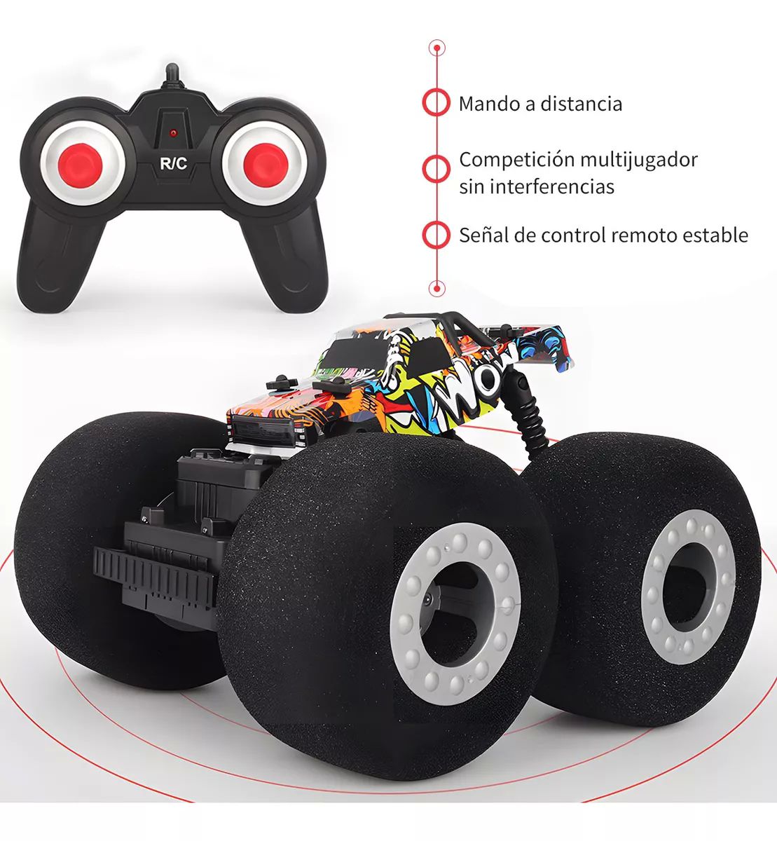 Coche Control Remoto Acrobacia 360 Con Neumáticos De Espuma