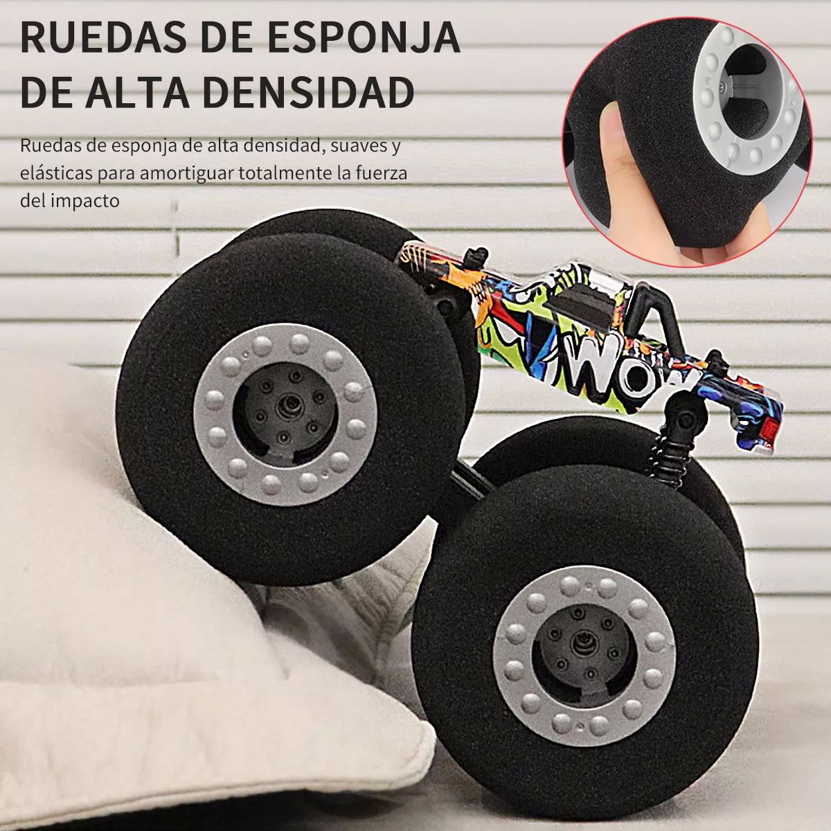 Coche Control Remoto Acrobacia 360 Con Neumáticos De Espuma