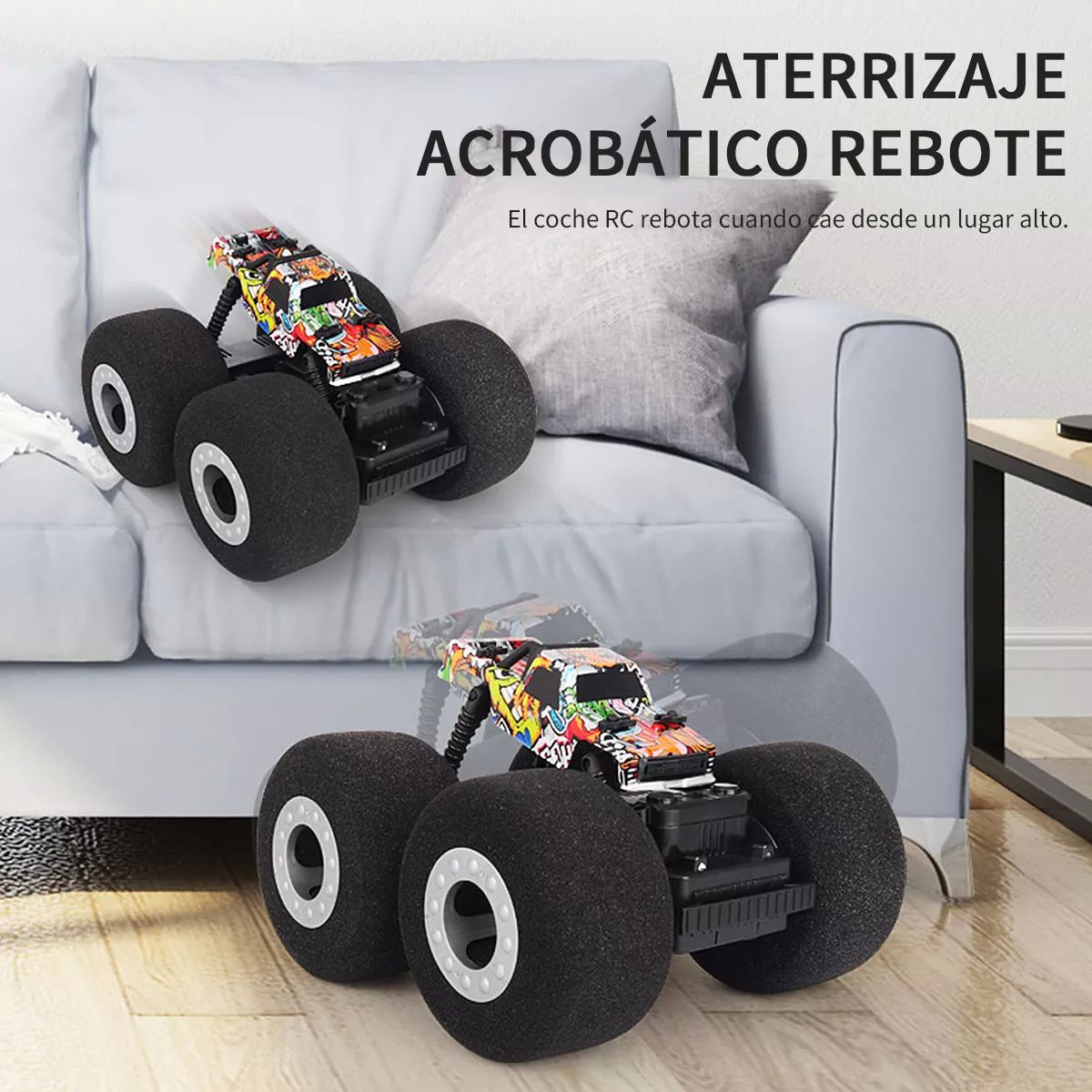 Coche Control Remoto Acrobacia 360 Con Neumáticos De Espuma