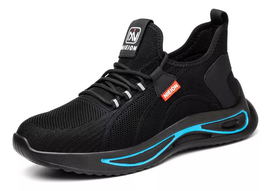 Zapatos De Seguridad Tenis De Fibra Transpirables Nieion TALLA 27 color NEGRO