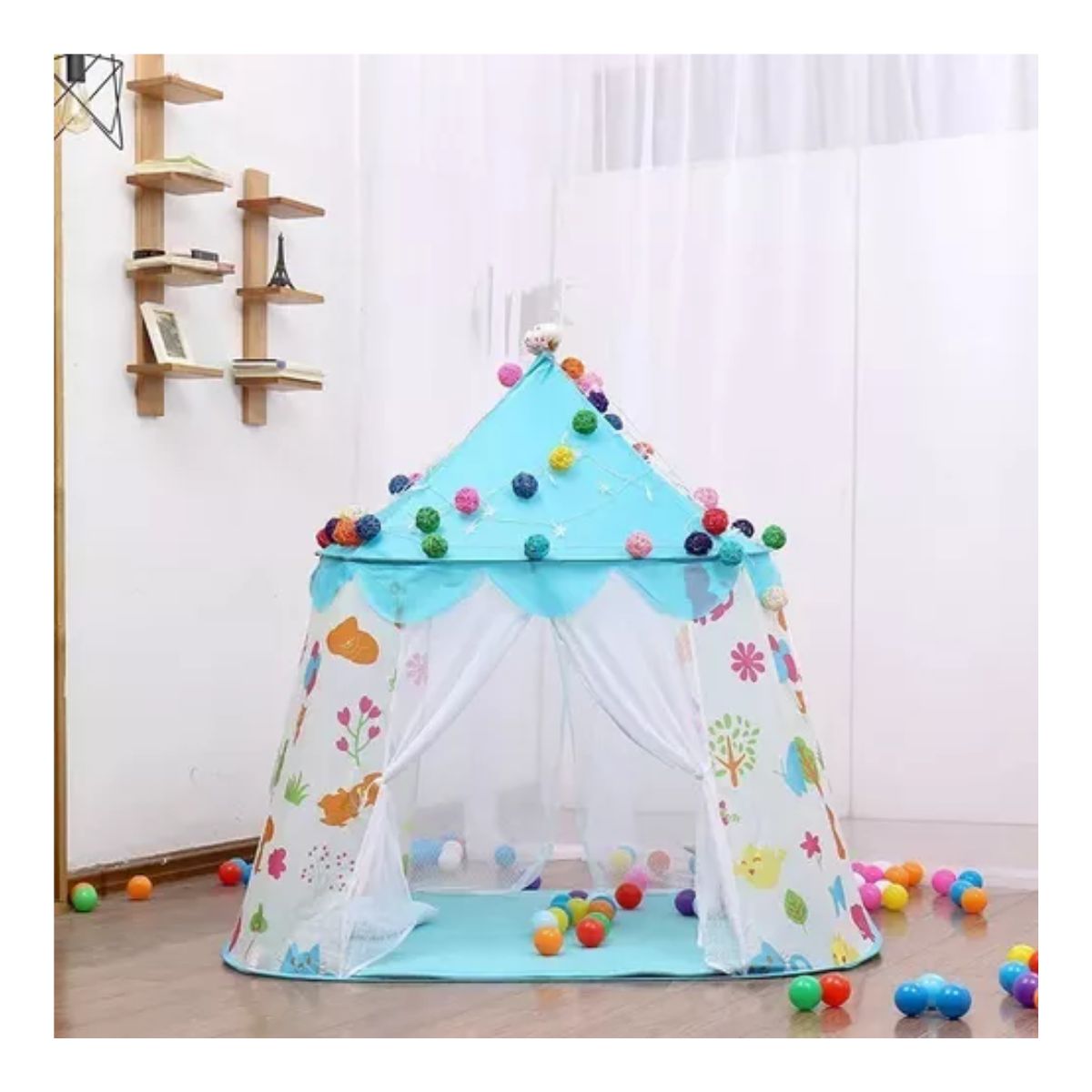 Casita Tienda Carpa Interior Exterior Juguete Para Niños, Azul